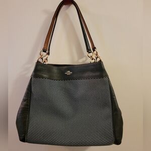 Coach Black & Blue Leather Shoulder Bag